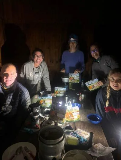hikers eating trail food